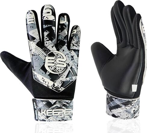 Esup قفازات حارس المرمى لكرة القدم | قفازات حارس مرمى كرة القدم غير التقليدية للأطفال والأولاد والشباب مع لاتكس 4 مم من أجل قبضة فائقة وحماية الأصابع مع راحة يد مضادة للانزلاق in Kuwait