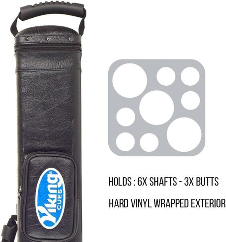 Viking Pool Cue Case, Pool Stick Case with Shoulder Strap, Vinyl Shell and Felt Interior, Billiard Cue Case, Pool Cue Bag, Pool Table Accessories, Billiards Equipment in Kuwait
