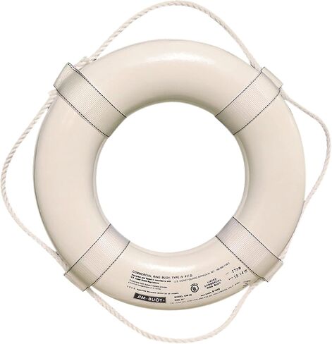 حلقة الحياة من Jim-Buoy G-19 G-Series مع أشرطة ويب - 19 بوصة، أبيض in Kuwait
