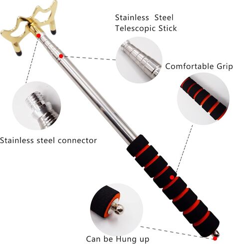 تومي لوبين عصا بلياردو قابلة للسحب مع 3 قطع من راس جسر نحاسي قابل للازالة، طول عصا البلياردو يمتد حتى 12.8-60 انش، ملحق عصا البلياردو لطاولة البلياردو in Kuwait