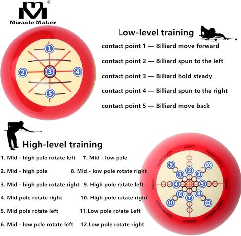 ميراكل ميكر كرات البلياردو الكرة تمرين كيو الكرة 2 1/4 "قطر لملحقات البلياردو المبتدئين in Kuwait