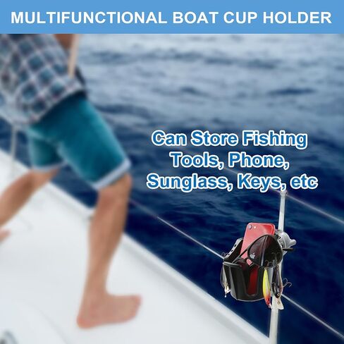 حامل اكواب للمشروبات على شكل قارب من هميومي (عبوة من قطعتين)، حوامل اكواب بحرية للقوارب، لحمل معدات الصيد وزجاجة المياه، مثالي لقارب الصيد وقارب القاروص in Kuwait