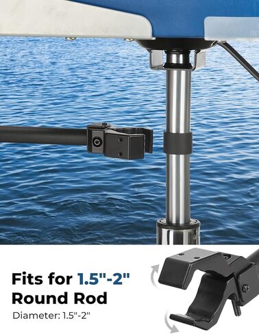 كيميموتو منظم تخزين لحمل اكواب القارب، منظم مقعد بحري لقارب الصيد، علبة تخزين لمقعد القارب تناسب قضيب دائري 1.5 انش - 2 انش، اسود، قطعة واحدة in Kuwait