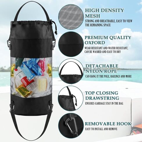 ZOOS 2 حقيبة قمامة القارب، أكياس قمامة محمولة لصائد نفايات القوارب، حقيبة قمامة القارب قابلة لإعادة الاستخدام، حاوية قمامة القارب، حاوية قمامة القارب، حاوية قمامة القارب لتخزين مقصورة الصيد وقوارب الكاياك in Kuwait