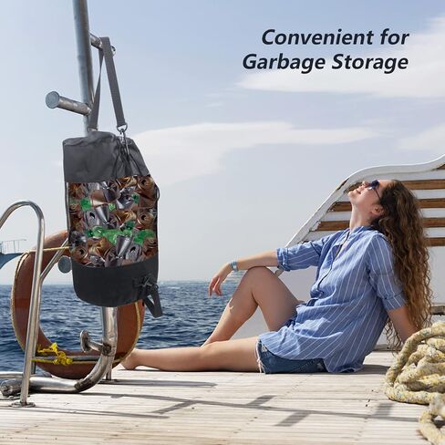 اكياس قمامة للقارب من فاني ويل، عبوة من 2 اكياس قمامة شبكية دائرية متوسطة الحجم، حاوية قمامة لقوارب الصيد البحرية، حاوية قمامة للقارب، حاوية قمامة محمولة لتخزين القارب والكاياك والصيد in Kuwait