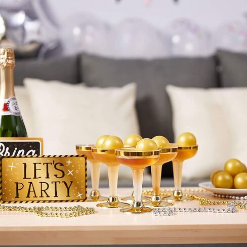 يوفيل كرات بير بونج - 50 قطعة من كرات تنس الطاولة الذهبية، كرة تنس طاولة بلاستيكية ذهبية، ملحقات العاب الشرب، مثالية لبونغ الشمبانيا، 1.5 انش، تناسب كوب شوت 2 اونصة in Kuwait