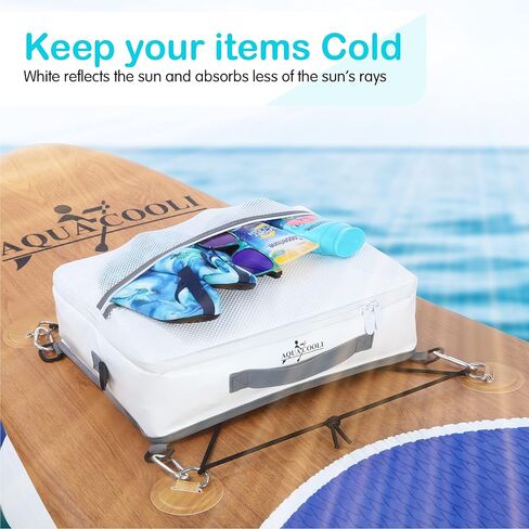 مبرد ملحقات لوح التجديف من أكوا كول - مبرد لوح التجديف - حقيبة تبريد SUP مع حزام حمل قابل للإزالة وجيبين شبكيين كبيرين بسحاب - مبرد لوح مجداف معزول منخفض in Kuwait
