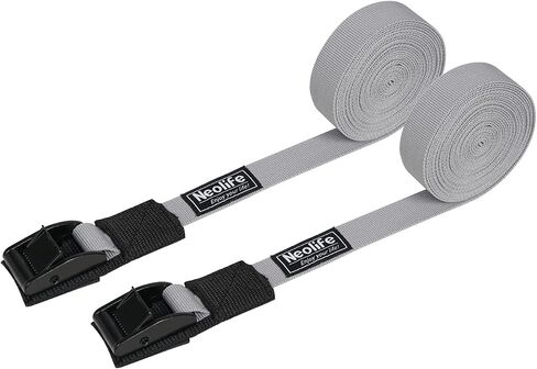 WONITAGO Rack Strap Tie Down Straps for Surfboard SUP Paddleboard Kayak Snowboard and Canoes, 15 Feet (Pair), Black/Yellow/Gray in Kuwait