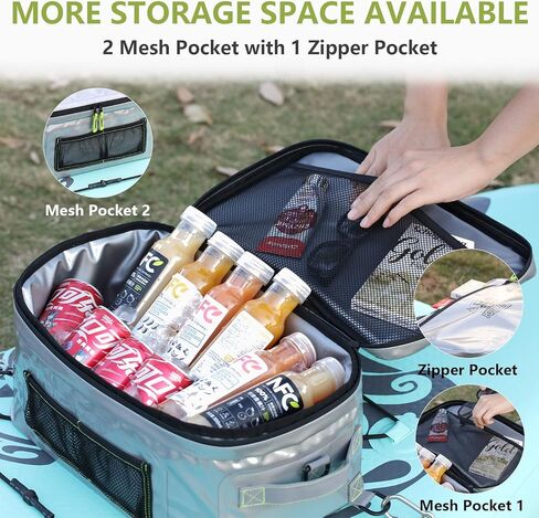 مبرد لوح التجديف | مبرد SUP للوحة التجديف | ملحقات لوح التجديف من مادة مطورة مقاومة للماء | حقيبة تبريد كاياك معزولة بسعة كبيرة | نظام بنجي عالي الجودة متضمن in Kuwait