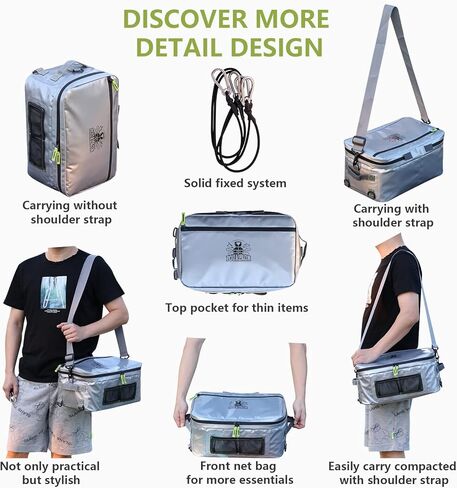 مبرد لوح التجديف | مبرد SUP للوحة التجديف | ملحقات لوح التجديف من مادة مطورة مقاومة للماء | حقيبة تبريد كاياك معزولة بسعة كبيرة | نظام بنجي عالي الجودة متضمن in Kuwait