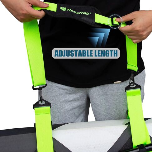 حامل لوح التجديف قطعة واحدة/قطعتين من Rosefray، حزام حمل لوح التجديف SUP - ملحقات حمل اللوح الطويل والزورق والكاياك مع حمالة كتف مبطنة، أسود/أخضر/أزرق/وردي/أرجواني in Kuwait