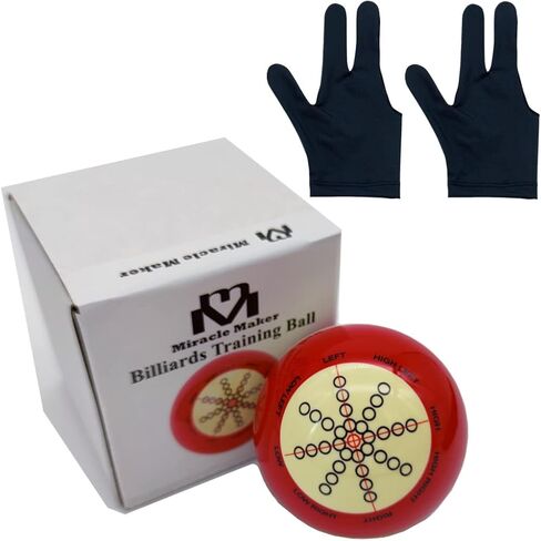قطعة فنية لتدريب كرة البلياردو كيو من ميراكل ميكر، تستخدم في كرات البلياردو الأمريكية، وقفازين البلياردو in Kuwait