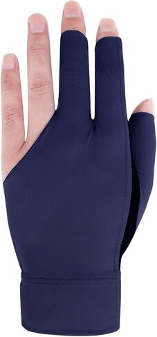 Quick-Dry Breathable Billiard Glove for Left Bridge Hand Professional 3 Fingers Lycra Stretchable Pool Cue Snooker Glove Snooker Carom Billiard Pool Cue Sport Glove Handwear Gift for Men Women Player in Kuwait