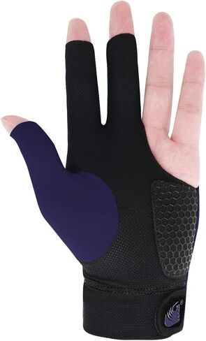 Quick-Dry Breathable Billiard Glove for Left Bridge Hand Professional 3 Fingers Lycra Stretchable Pool Cue Snooker Glove Snooker Carom Billiard Pool Cue Sport Glove Handwear Gift for Men Women Player in Kuwait