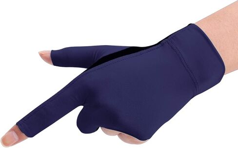 Quick-Dry Breathable Billiard Glove for Left Bridge Hand Professional 3 Fingers Lycra Stretchable Pool Cue Snooker Glove Snooker Carom Billiard Pool Cue Sport Glove Handwear Gift for Men Women Player in Kuwait