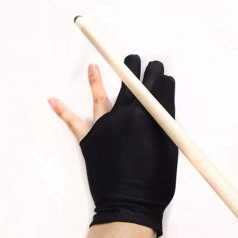 دازايج قفازات بلياردو نايلون عالمية مفتوحة لليدين اليسرى واليمنى بثلاثة اصابع مقاس واحد للنساء والرجال، مجموعة العاب داخلية من اكسسوارات البلياردو، 10 قطع، اسود in Kuwait