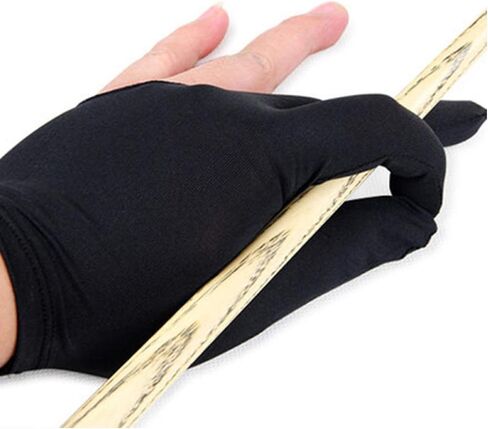 دازايج قفازات بلياردو نايلون عالمية مفتوحة لليدين اليسرى واليمنى بثلاثة اصابع مقاس واحد للنساء والرجال، مجموعة العاب داخلية من اكسسوارات البلياردو، 10 قطع، اسود in Kuwait