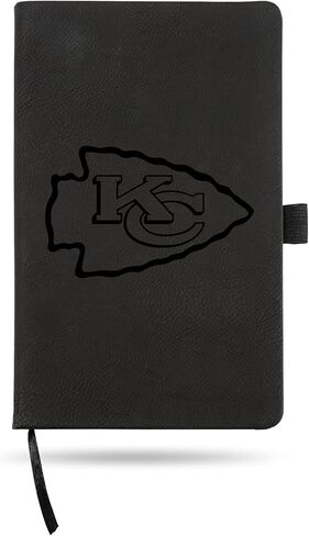 Rico Industries NFL Kansas City Chiefs Black Laser Engraved Small Notepad Jounral/Notepad 8.25" x 5.25"- Office Accessory in Saudi Arabia
