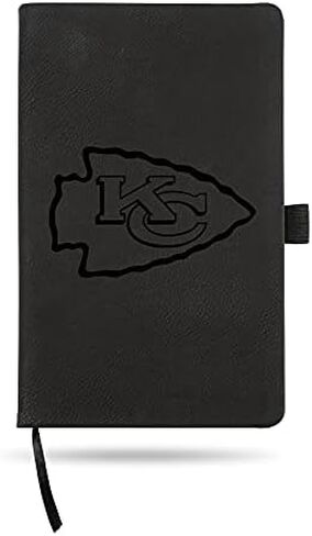 Rico Industries NFL Kansas City Chiefs Black Laser Engraved Small Notepad Jounral/Notepad 8.25" x 5.25"- Office Accessory in Saudi Arabia