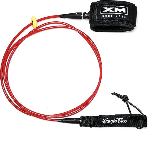 مقود لوح التزلج XM SURF MORE Comp بطول 5 أقدام و10 أقدام مع ترقية خالية من التشابك، سُمك السلك (.220 بوصة)، جيب للمفاتيح، حلقات غير قابلة للكسر، حافظة للسكك الحديدية قابلة للفصل، صنع في الولايات المتحدة الأمريكية in Kuwait