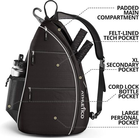 حقيبة Athletico Sling - حقيبة ظهر طويلة تمر بالجسم لكرة البيسبول والتنس وكرة المضرب والسفر للرجال والنساء in Kuwait