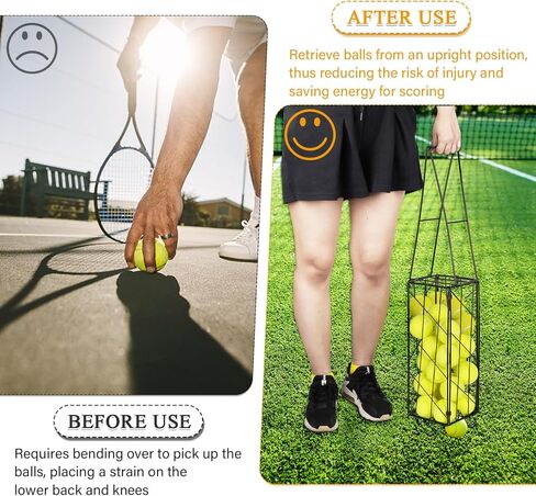 Exttlliy Tennis Ball Hopper Foldable Tennis Ball Basket Portable Pickleball Hopper Picker Upper Caddy Metal Pickleball Ball Retriever Holder with Handle for Easy Pickup in Kuwait