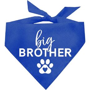Big Brother with Heart Paw Baby Announcement Dog Bandana (Black, OS 87) GB