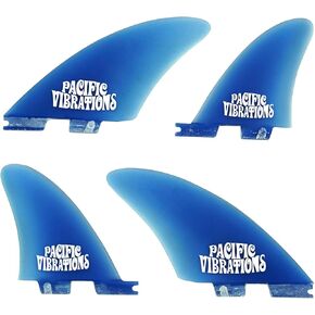PACIFIC VIBRATIONS FCS2 FCSII Controllers Surfboard 4 Quad fins Set Fiberglass Color Blue in Kuwait