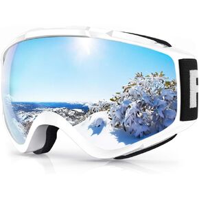 findway Ski Goggles OTG - Over Glasses Snow/Snowboard Goggles for Men, Women & Youth - 100% UV Protection