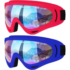 COOLOO Ski Goggles, Snow Snowboard Goggles for Men Women Kids - UV Protection Foam Anti-Scratch Dustproof