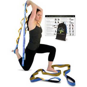Gradient Fitness Stretching Strap for Physical Therapy, 12 Multi-Loop Stretch Strap 1.5" W x 8' L, Neoprene Handles, Physical Therapy Equipment, Yoga Straps for Stretching, Leg Stretcher.