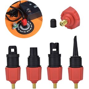 محول مضخة SUP القابل للنفخ من ألون مع ملحق صمام هواء تقليدي متعدد الصمامات، محول هواء ضاغط SUP لمحول صمام الهواء مع 4 فوهات صمام هواء للقارب ولوحة التجديف والسرير وما إلى ذلك in Kuwait