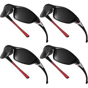 TOODOO 4 Pairs Men Polarized Sunglasses with UV Protection Driving Glasses Sports for Sport Outdoor Activities