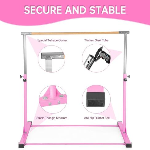 شريط الجمباز SHIWEI، شريط كيب للجمباز لارتفاع 3 إلى 5 بوصات قابل للتعديل، شريط أفقي للأطفال من سن 3 إلى 12 عامًا لتدريب الجمباز in Kuwait