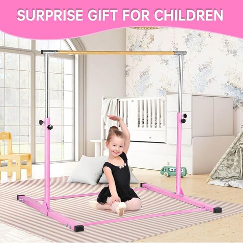 شريط الجمباز SHIWEI، شريط كيب للجمباز لارتفاع 3 إلى 5 بوصات قابل للتعديل، شريط أفقي للأطفال من سن 3 إلى 12 عامًا لتدريب الجمباز in Kuwait