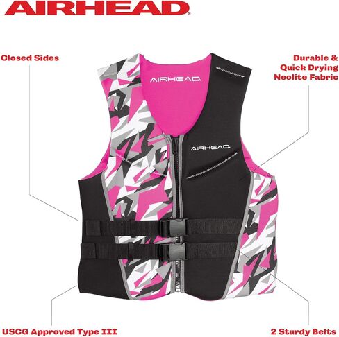 سترة نجاة Camo Cool Neolite Kwik-Dry للرجال من AIRHEAD، معتمدة من خفر السواحل in Kuwait