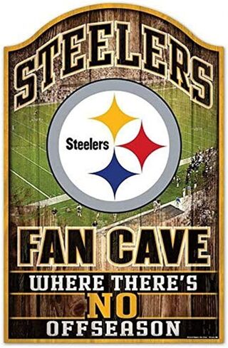 Pittsburgh Steelers Fan Cave Wood Sign in Saudi Arabia