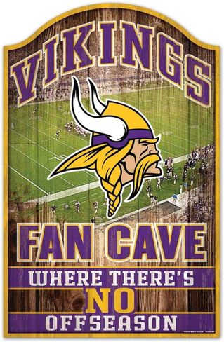 Wincraft NFL Minnesota Vikings 05504013 Wood Sign, 11" x 17", Black in Saudi Arabia