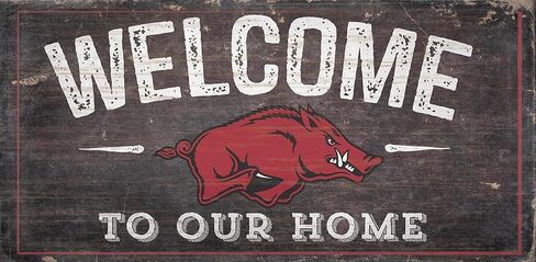 NCAA Arkansas 12" x 6" Distressed Welcome to Our Home Wood Sign in Saudi Arabia