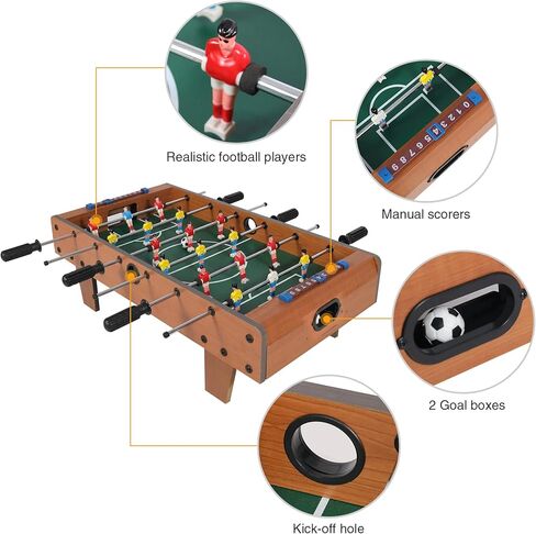 RedSwing Tabletop 20"/27"/49" Foosball Table, Wooden Mini Football Table Game for Kids Adults, Portable Indoor Table Top Soccer Set, Easy to Assemble in Kuwait