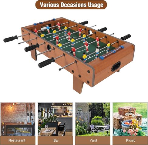 RedSwing Tabletop 20"/27"/49" Foosball Table, Wooden Mini Football Table Game for Kids Adults, Portable Indoor Table Top Soccer Set, Easy to Assemble in Kuwait