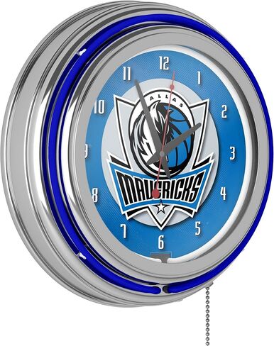 Dallas Mavericks NBA Chrome Double Ring Neon Clock in Saudi Arabia