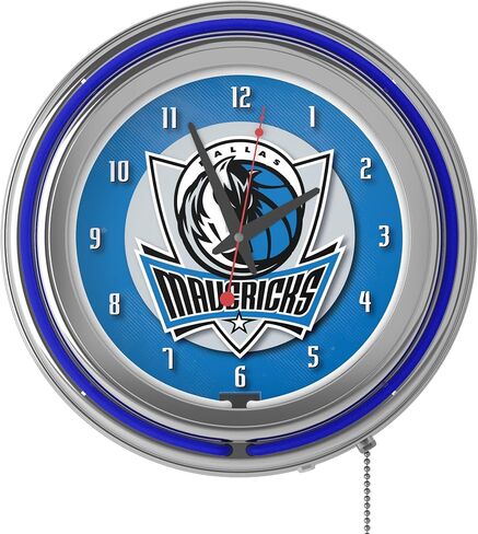 Dallas Mavericks NBA Chrome Double Ring Neon Clock in Saudi Arabia