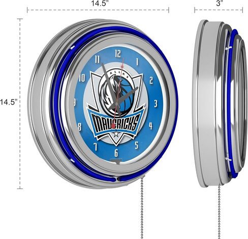 Dallas Mavericks NBA Chrome Double Ring Neon Clock in Saudi Arabia
