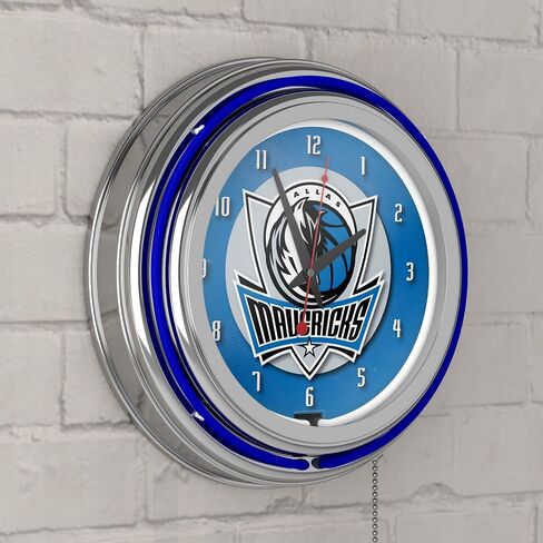 Dallas Mavericks NBA Chrome Double Ring Neon Clock in Saudi Arabia