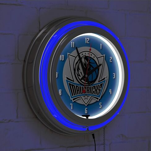 Dallas Mavericks NBA Chrome Double Ring Neon Clock in Saudi Arabia