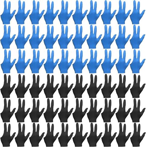Libima 60 Pcs Billiard Pool Gloves 3 Fingers Billiard Gloves Left and Right Hand Billiard Gloves Universal Cue Sports Gloves for Women Men Billiard Shooters Accessories in Kuwait