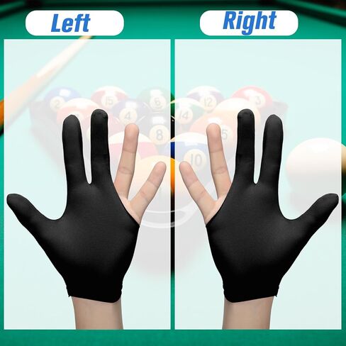 Libima 60 Pcs Billiard Pool Gloves 3 Fingers Billiard Gloves Left and Right Hand Billiard Gloves Universal Cue Sports Gloves for Women Men Billiard Shooters Accessories in Kuwait