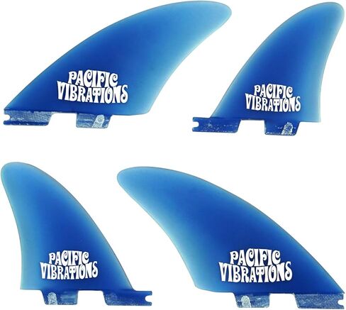 PACIFIC VIBRATIONS FCS2 FCSII Controllers Surfboard 4 Quad fins Set Fiberglass Color Blue in Kuwait