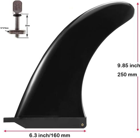 Jashem Surf Board Fin and Fin Box Base Set 10 "زعنفة مجداف قابلة للنفخ لزعانف مجداف SUP بديلة لركوب الأمواج مع براغي زعانف مجانية بدون أدوات in Kuwait